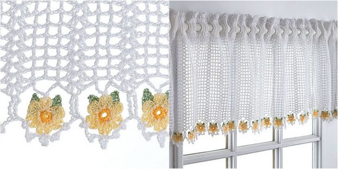 Daisy Valance Crochet Curtain