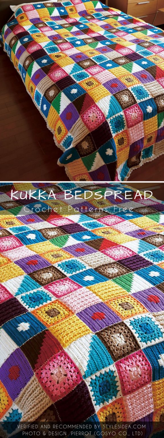 Kukka Bedspread Blanket Crochet Pattern Free Styles Idea