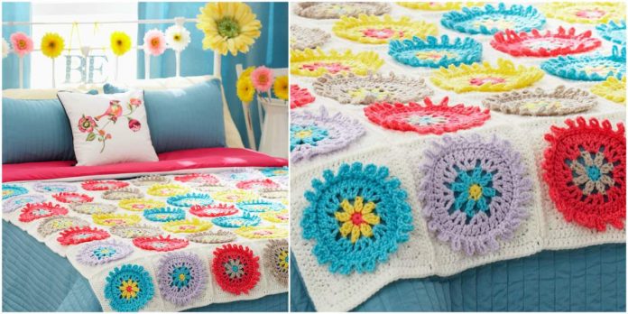 garden afghan and pillow