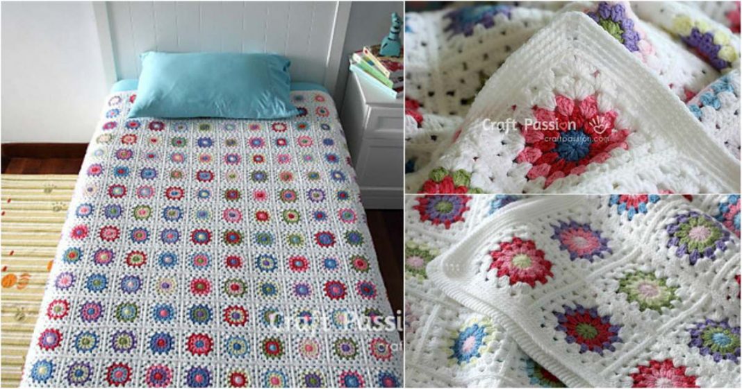 Sunburst Granny Square Blanket Free Crochet