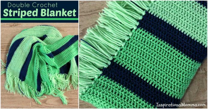 Double Crochet Striped Blanket