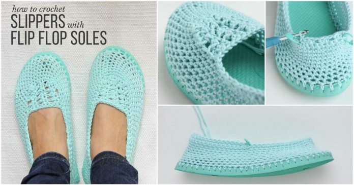 Flip-Flop-Lightweight-Crochet-Slipper