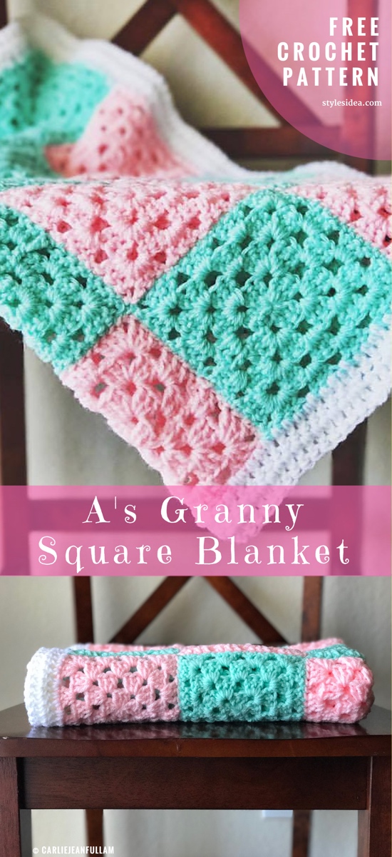 Granny Square Baby Blanket Free Crochet Pattern - Styles Idea