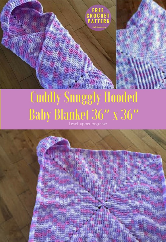 Cuddly Snuggly Hooded Baby Blanket Crochet Pattern Free Styles Idea
