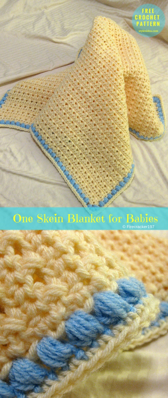 OnecrochetSkeinBabyBlanket4 Styles Idea
