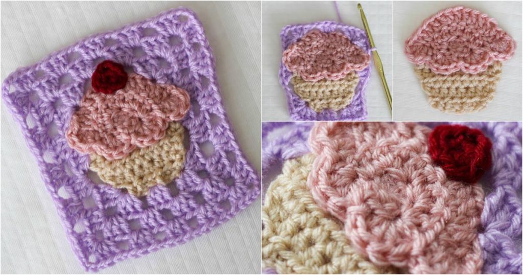 Cupcake Crochet Granny Square - Bake Blanket - Styles Idea