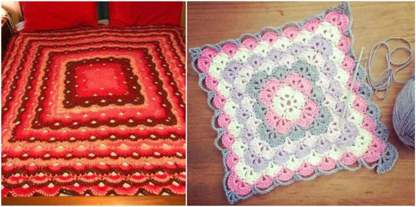 Shells and Box Stitch Blanket Free Crochet Patterns - Styles Idea
