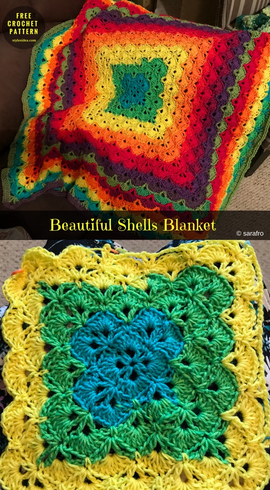 Shells and Box Stitch Blanket Free Crochet Patterns Styles Idea