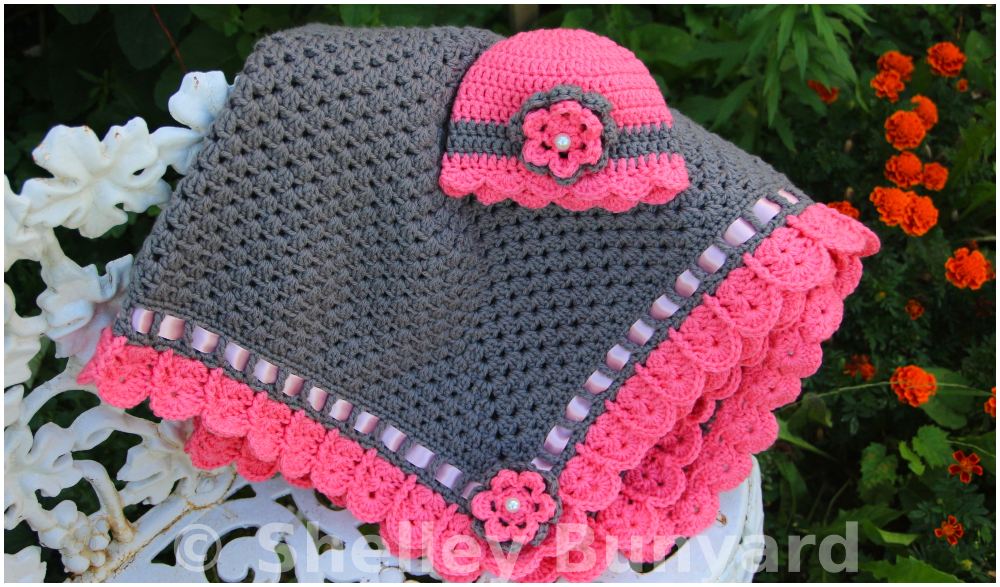Granny Square and Ribbon Baby Blanket Set Crochet Pattern Free - Styles ...