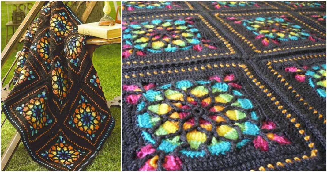 Stained Glass Afghan Square Crochet Pattern and Tutorial Styles Idea