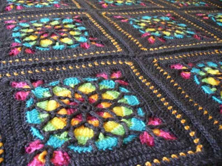 Stained Glass Afghan Square Crochet Pattern and Tutorial Styles Idea