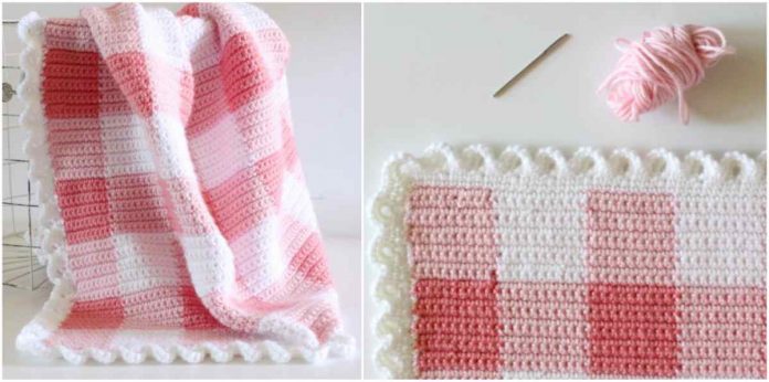 Pink-Gingham-crochet-Blanket-free-pattern
