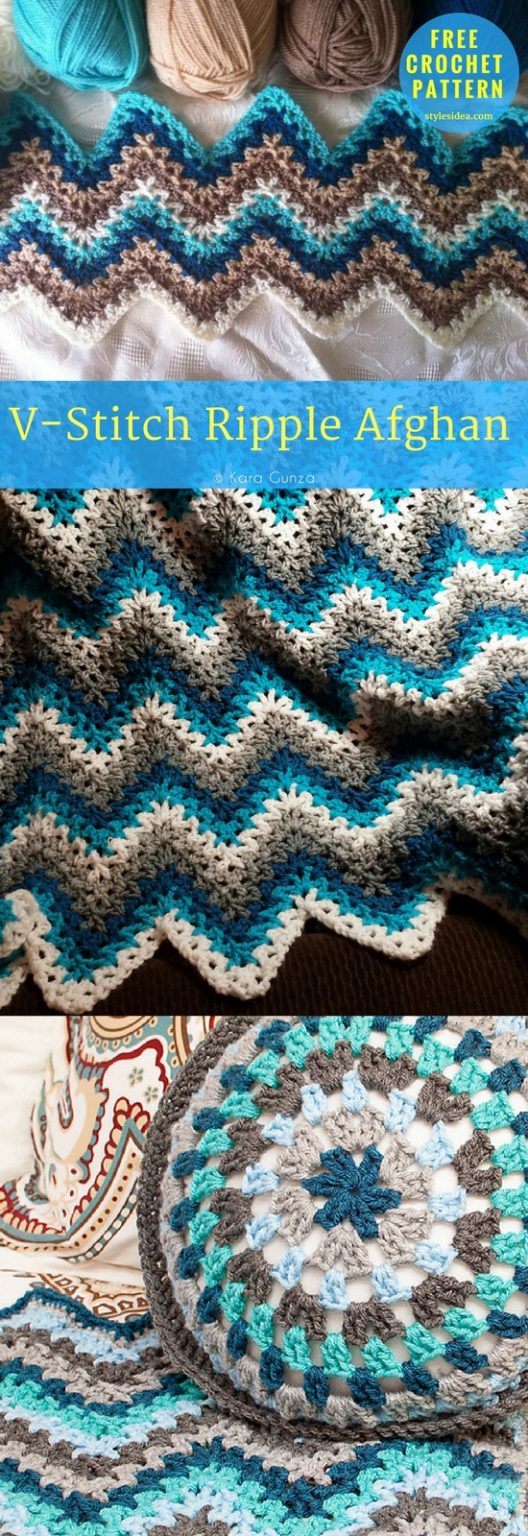 VStitch Ripple Afghan Crochet Pattern & Tutorial Free Styles Idea