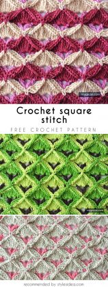 Square & Rectangle Textured Stitches Crochet Pattern Free - Styles Idea