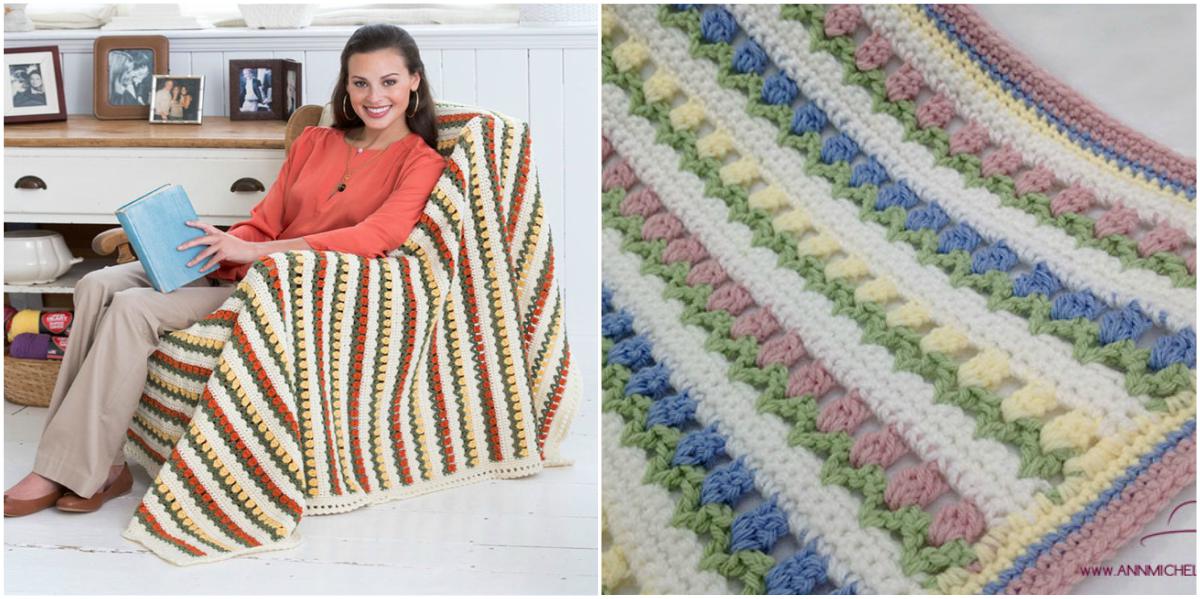 Flowers in a Row Crochet Blanket Free Pattern in PDF Styles Idea