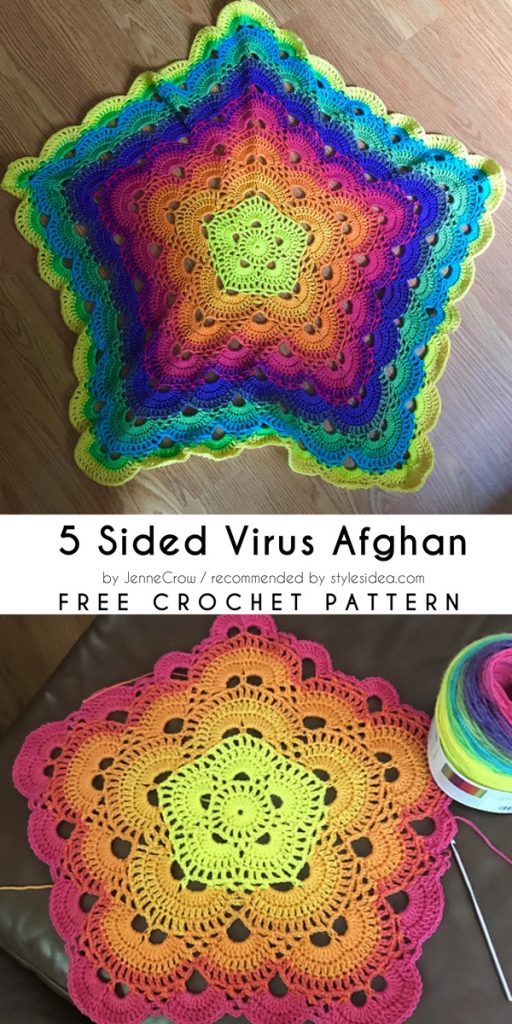5 Sided Virus Afghan Crochet Patterns Free Styles Idea