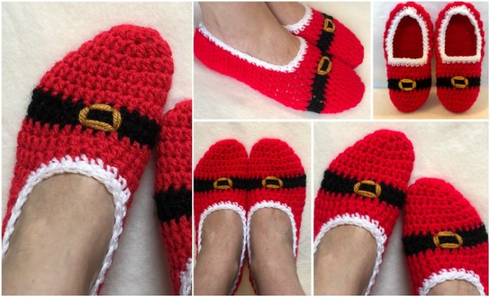 christmas-slipper-crochet-socks-free-pattern