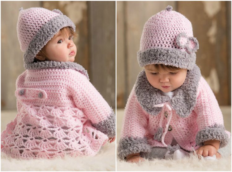 Modern Baby Set with Sweater - Crochet Free Pattern - Styles Idea