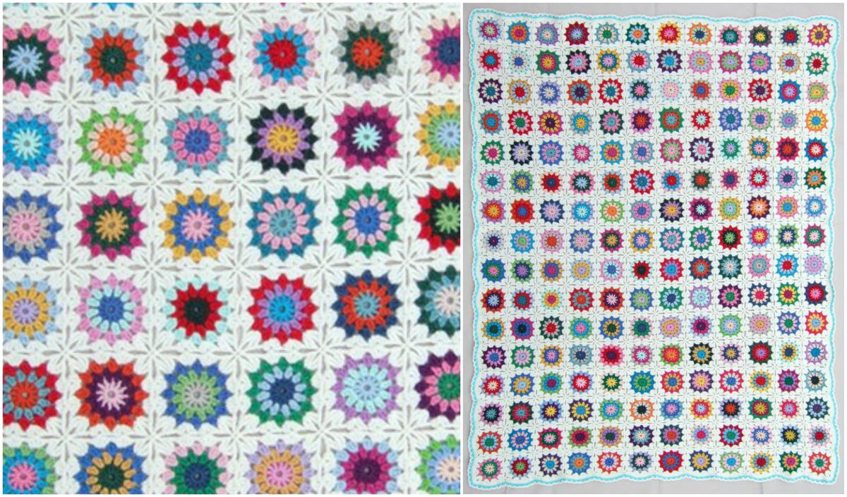 Flowers in the Snow Blanket Free Crochet Pattern Styles Idea