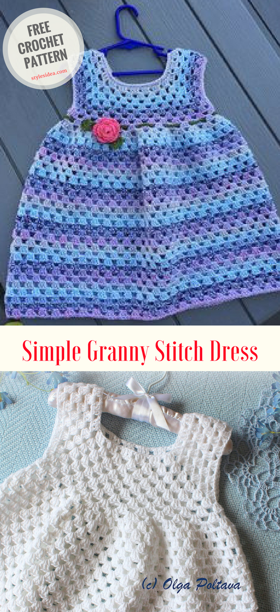 Simple Granny Stitch Dress Crochet Pattern Free - Styles Idea