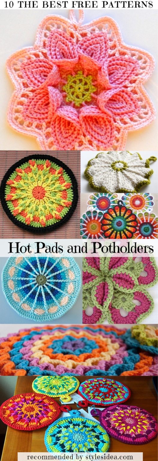 10 the Best Hot Pad and Pot Holders Crochet Patterns Free Styles Idea