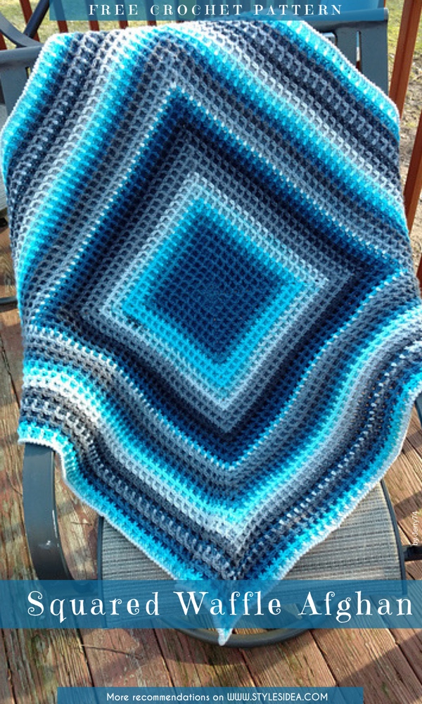 Squared Waffle Afghan Free Crochet Pattern Styles Idea