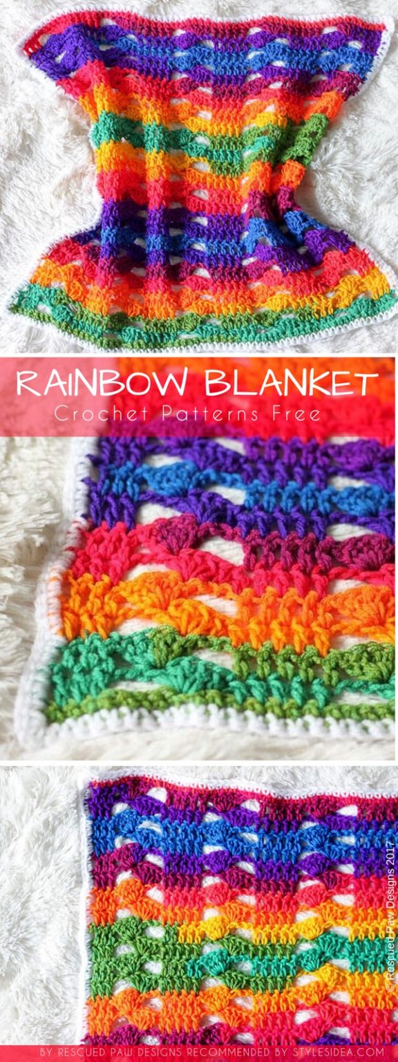Rainbow Blanket Crochet Pattern Free Styles Idea
