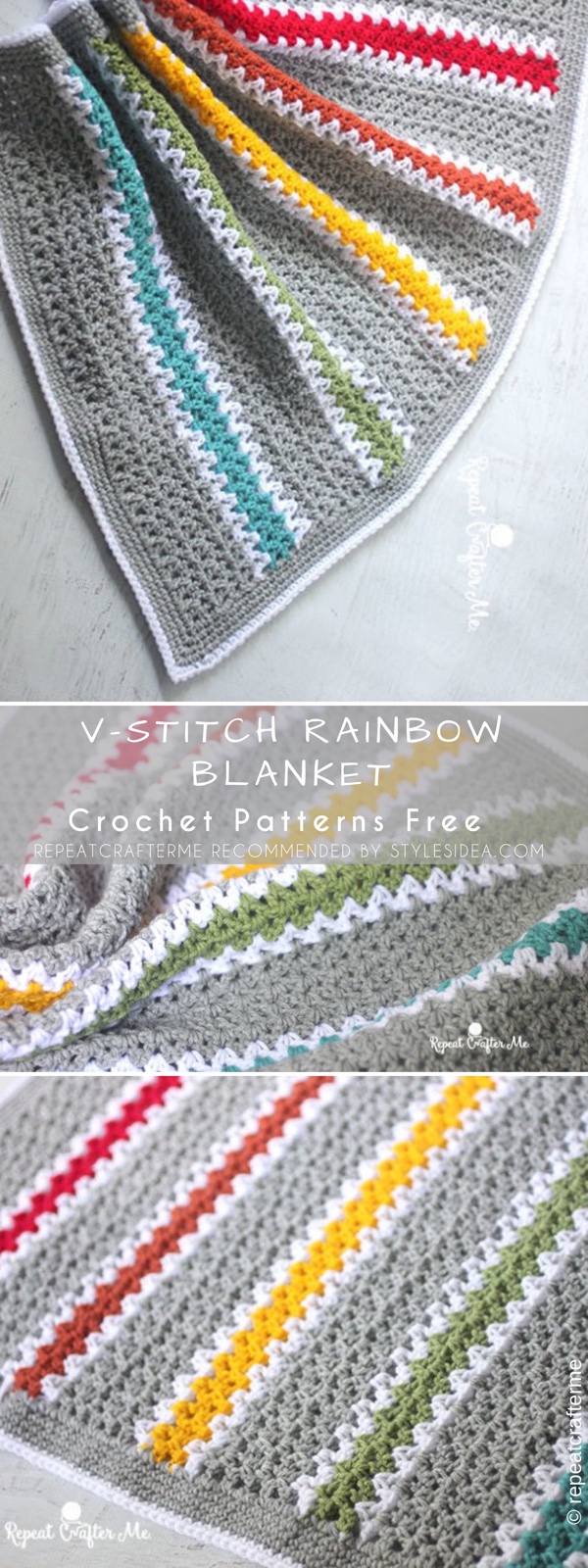 VStitch Rainbow Blanket Crochet Pattern Free Styles Idea