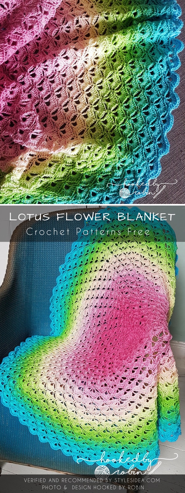 Lotus Flower Blanket Crochet Pattern Free Styles Idea