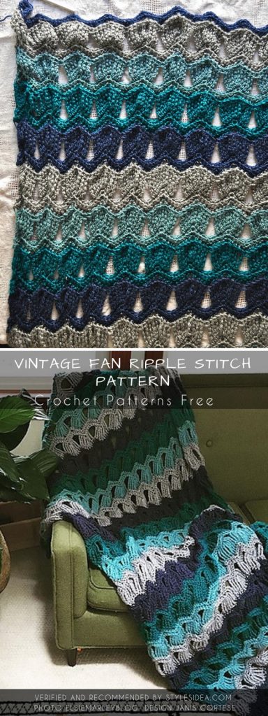 Vintage Fan Ripple Stitch Crochet Pattern Free - Styles Idea